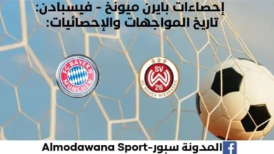 إحصاءات بايرن ميونخ - فيسبادن وكذلك تاريخ مواجهات بايرن ميونخ وفيسبادن