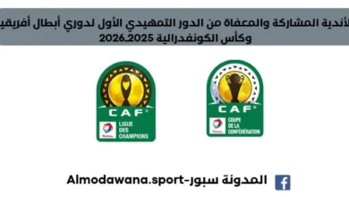 الأندية المشاركة في الدور التمهيدي الأول لدوري أبطال أفريقيا 2025ـ2026