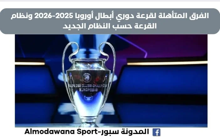 الفرق المشاركة في قرعة دوري أبطال أوروبا 2025-2026 حسب تصنيف ونظام قرعة دور المجموعة لدوري أبطال أوروبا بالنظام الجديد.