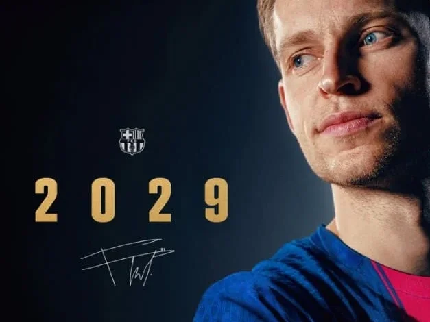 تفاصيل عقد دي يونغ الجديد مع برشلونة: المدة والشرط الجزائي 500 مليون والراتب