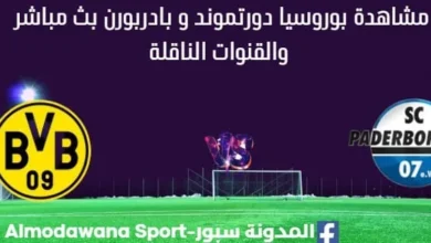 مشاهدة بوروسيا دورتموند و بادربورن بث مباشر